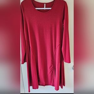 Passport red long sleeve dress, size XL